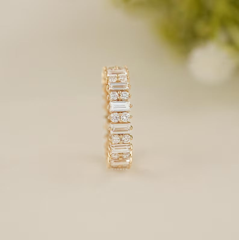 Baguette Round Diamond Band