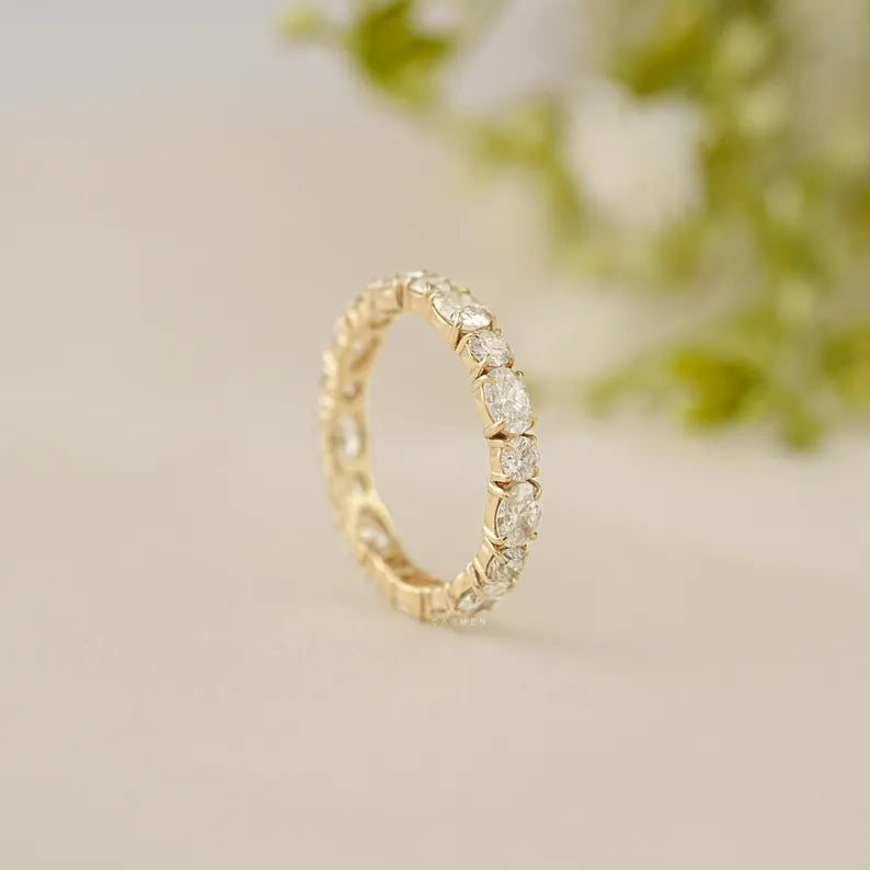 Oval Round Eternity Band