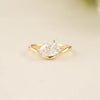 Pear Curved Solitaire Ring