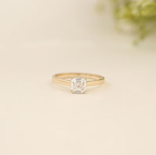 Asscher Double Claw Ring