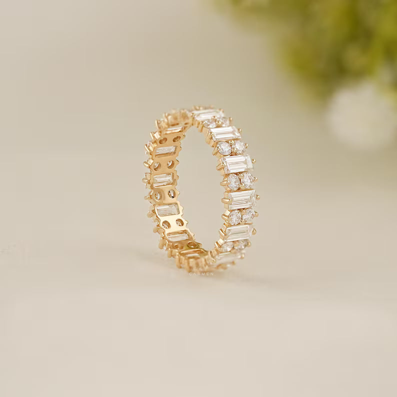 Baguette Round Diamond Band