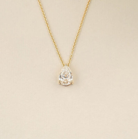 Pear Solitaire Diamond Necklace