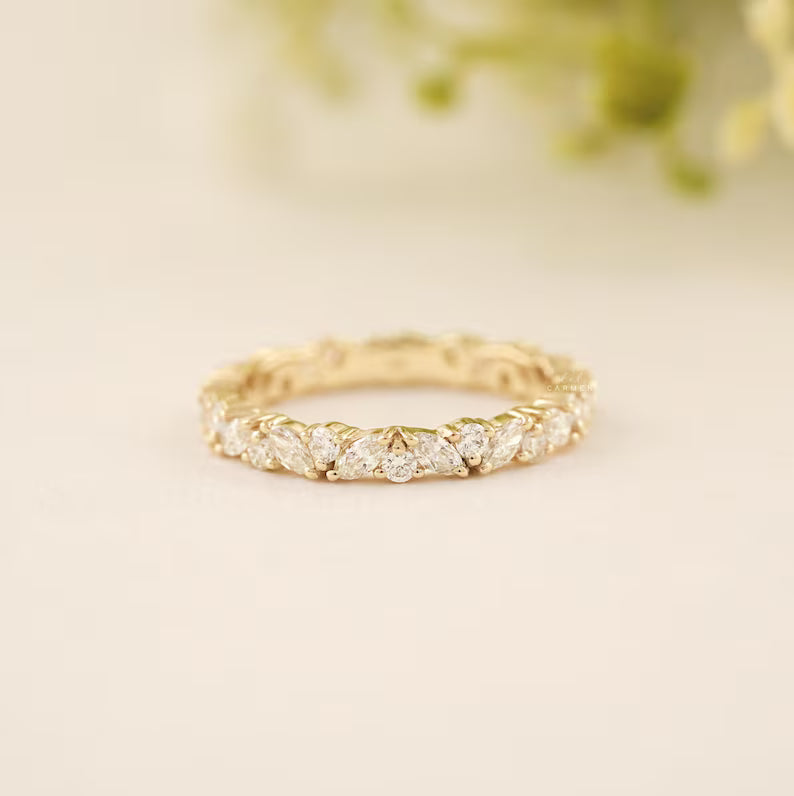 Marquise Round Eternity Band