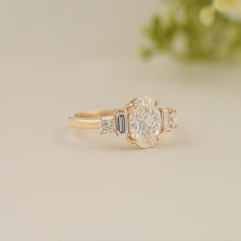 Oval Five Stone Ring