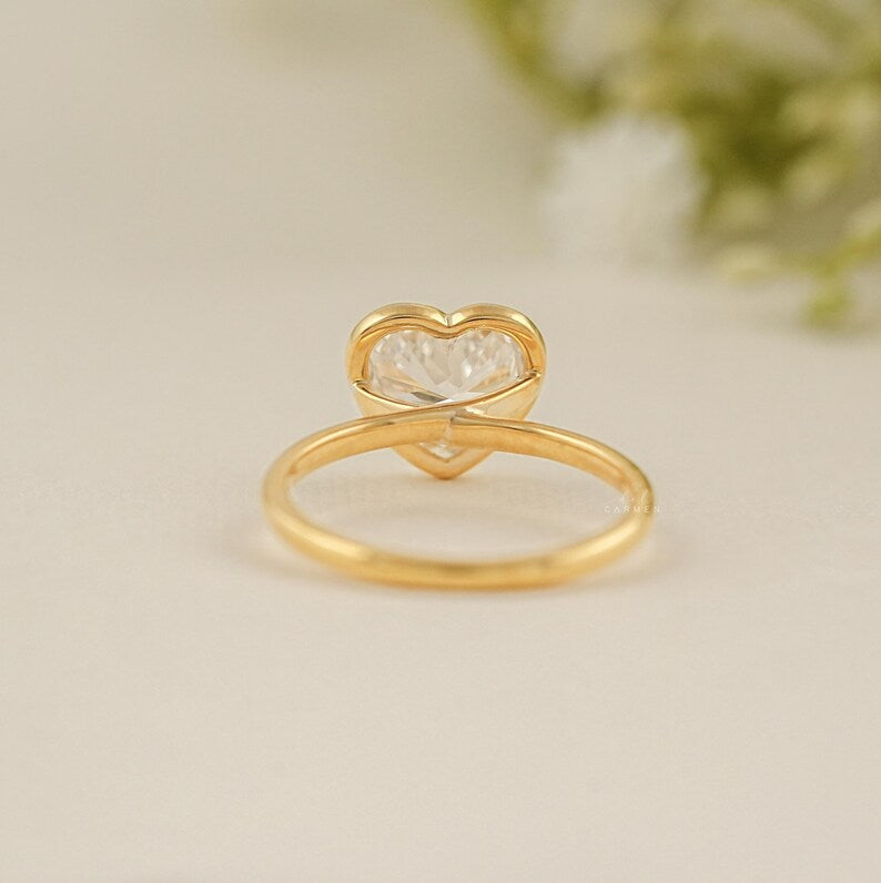 Heart Bezel Solitaire Ring