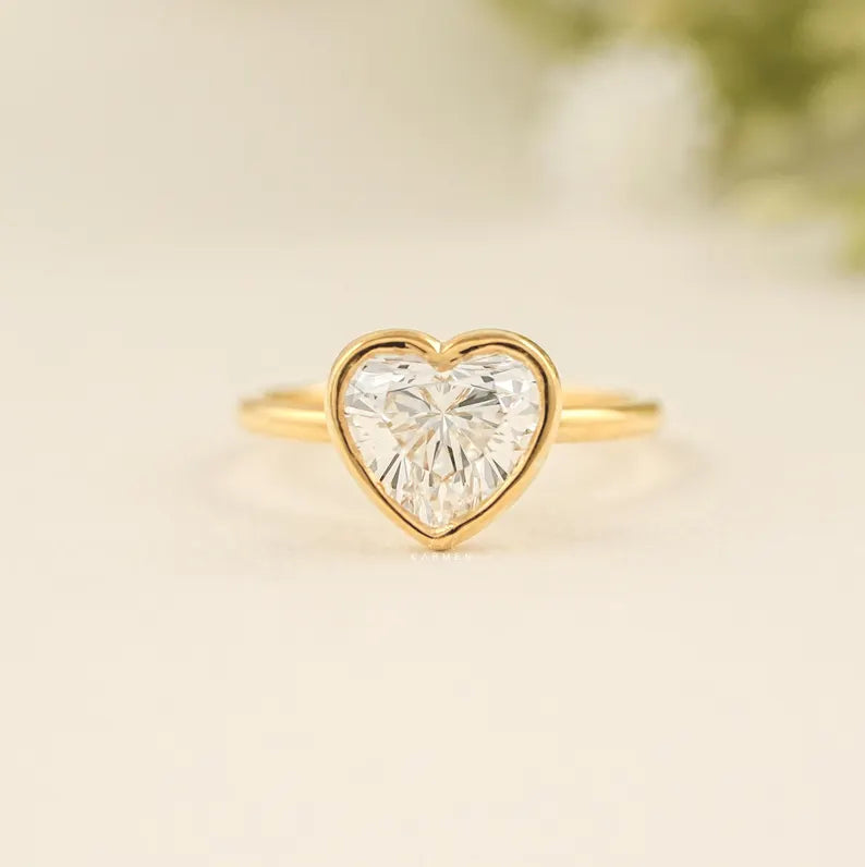 Heart Bezel Solitaire Ring
