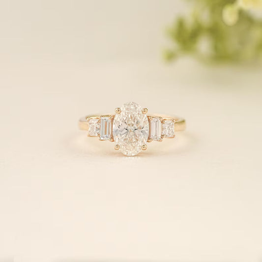 Oval Five Stone Ring