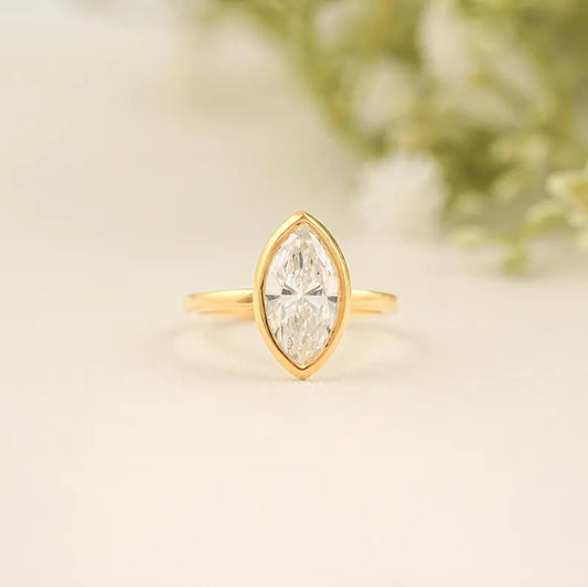 Marquise Bezel Solitaire Ring