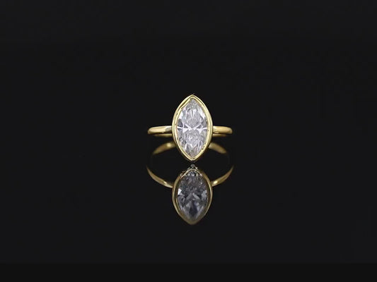 Marquise Bezel Solitaire Ring