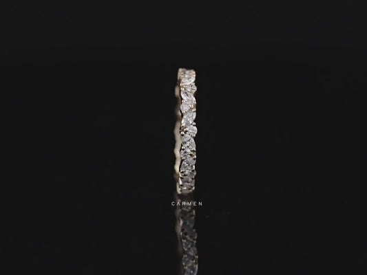 Marquise Round Eternity Band