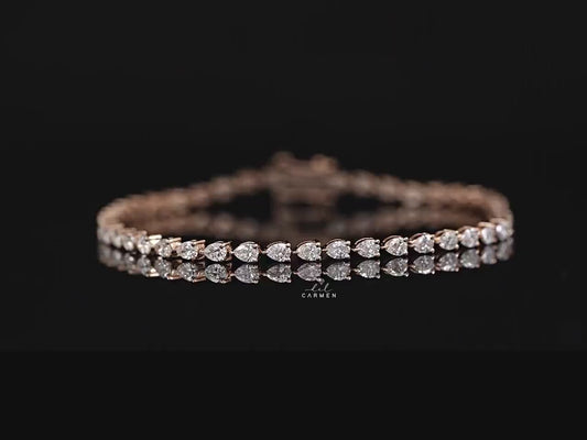 Pear Diamond Tennis Bracelet