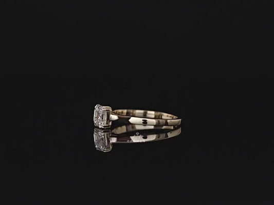 Asscher Double Claw Ring