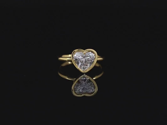 Heart Bezel Solitaire Ring